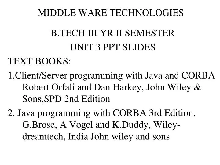 middle ware technologies