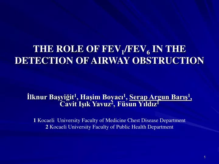 the role of fev 1 fev 6 in the detection of airway obstruction