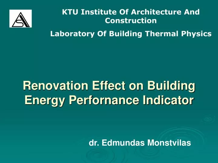 renovation effect on building energy perfornance indicator