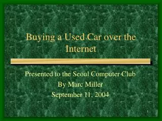 Buying a Used Car over the Internet