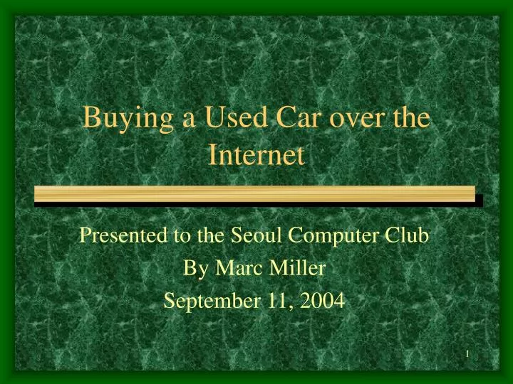buying a used car over the internet