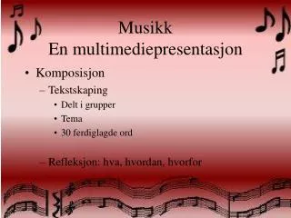 musikk en multimediepresentasjon
