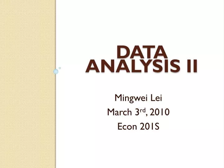 data analysis ii