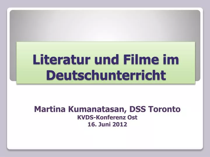 literatur und filme im deutschunterricht