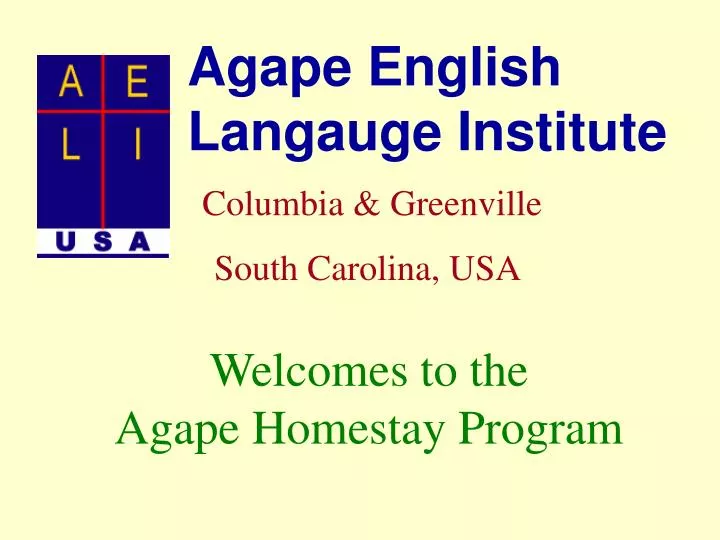 agape english langauge institute columbia greenville south carolina usa