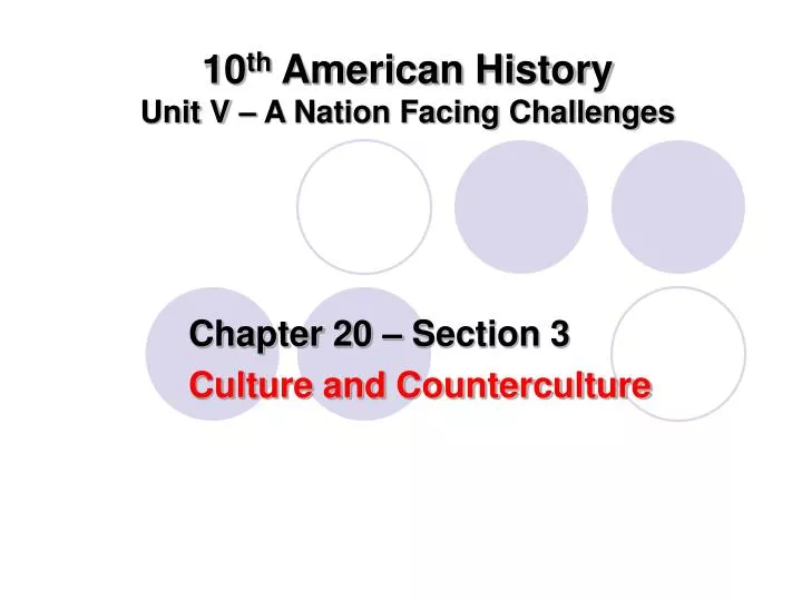 10 th american history unit v a nation facing challenges