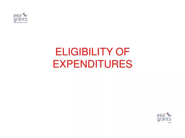 eligibility of expenditures