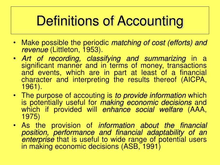 definitions of accounting