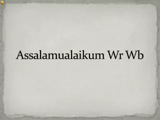assalamualaikum wr wb