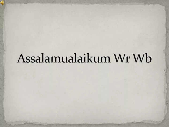 assalamualaikum wr wb