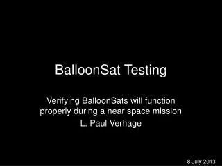 BalloonSat Testing