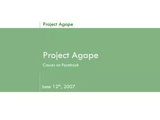 Project Agape