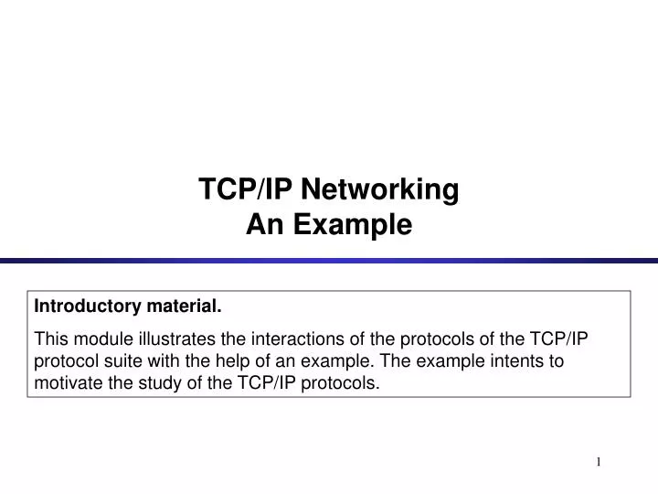 tcp ip networking an example