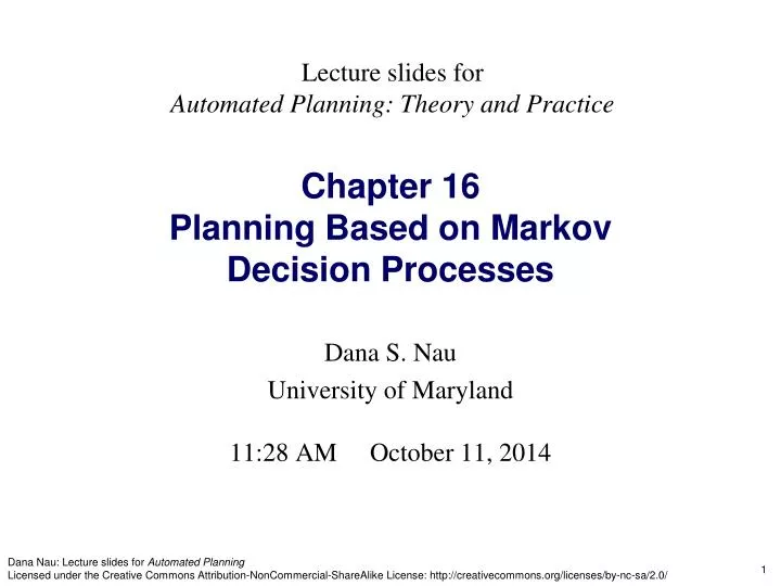 chapter 16 planning based on markov decision processes