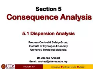 Section 5 Consequence Analysis 5.1 Dispersion Analysis