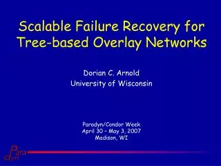 Scalable Failure Recovery for Tree-based Overlay Networks