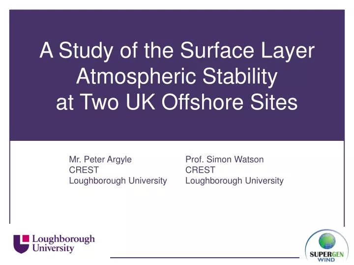 a study of the surface layer atmospheric stability at two uk offshore sites