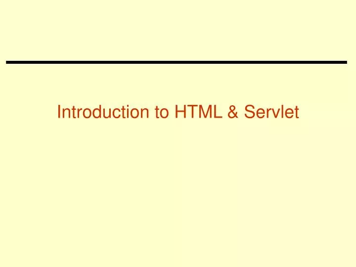 introduction to html servlet