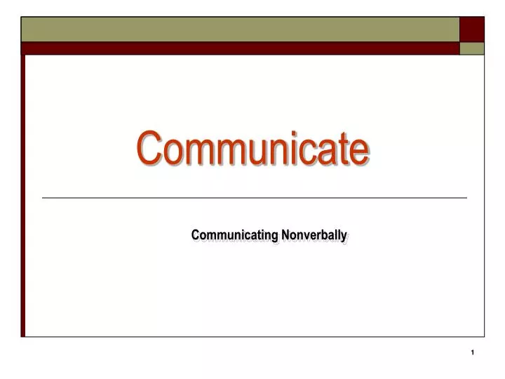 communicating nonverbally