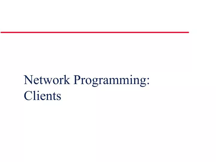 network programming clients