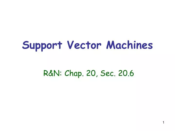 support vector machines r n chap 20 sec 20 6