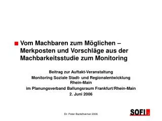 Beitrag zur Auftakt-Veranstaltung Monitoring Soziale Stadt- und Regionalentwicklung Rhein-Main