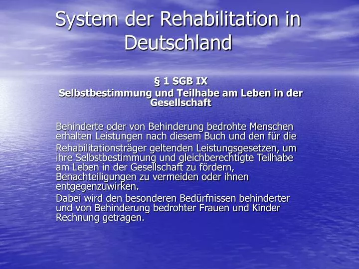 system der rehabilitation in deutschland
