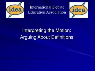 Interpreting the Motion: Arguing About Definitions