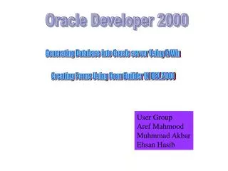 Oracle Developer 2000