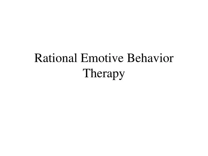 rational emotive behavior therapy