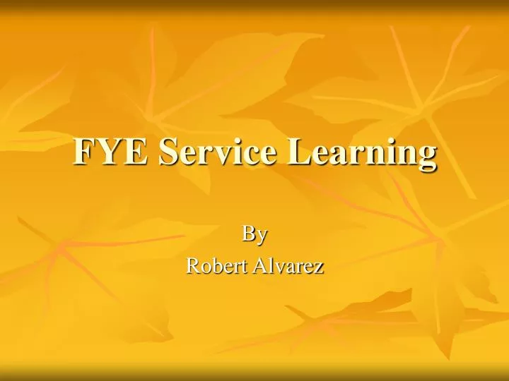 fye service learning
