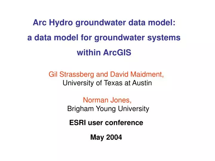 arc hydro groundwater data model a data model for groundwater systems within arcgis