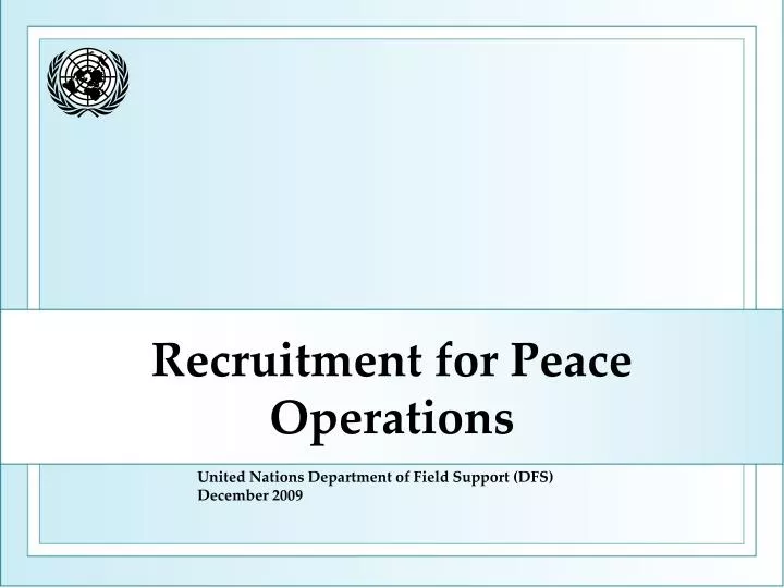 recruitment for peace operations