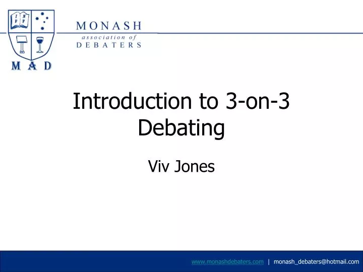 introduction to 3 on 3 debating