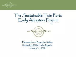 The Sustainable Twin Ports Early Adopters Project