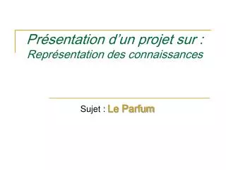 pr sentation d un projet sur repr sentation des connaissances