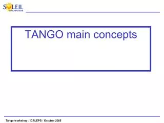 TANGO main concepts