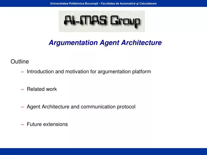 argumentation agent architecture