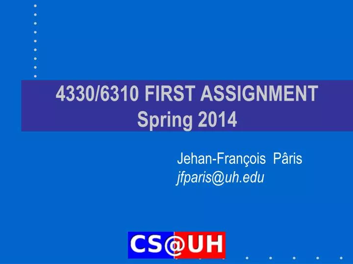 4330 6310 first assignment spring 2014
