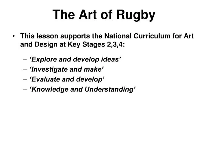 the art of rugby