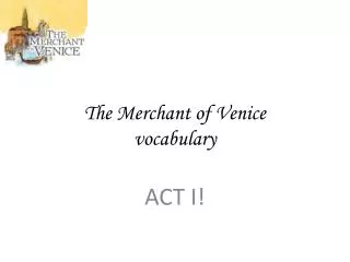 The Merchant of Venice vocabulary