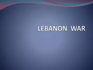 LEBANON WAR