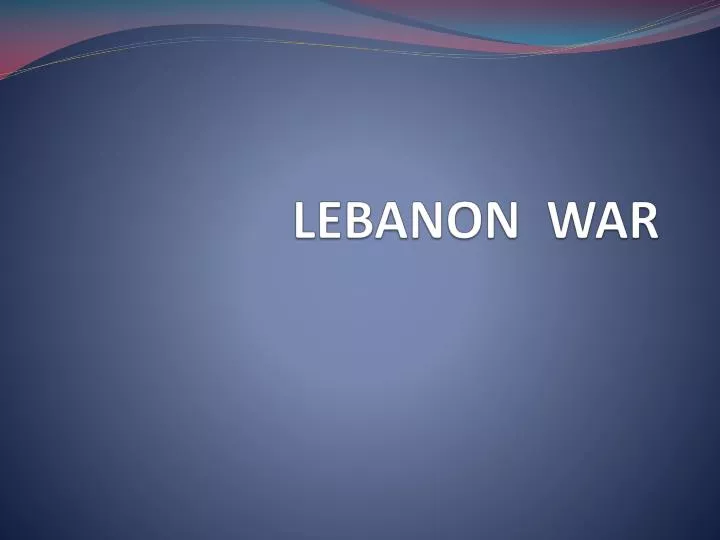 lebanon war