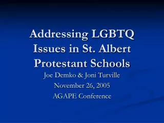 Addressing LGBTQ Issues in St. Albert Protestant Schools