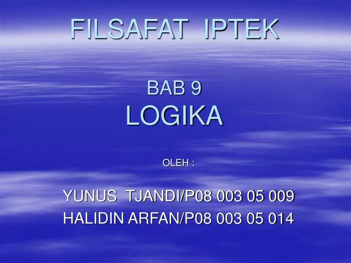 filsafat iptek bab 9 logika