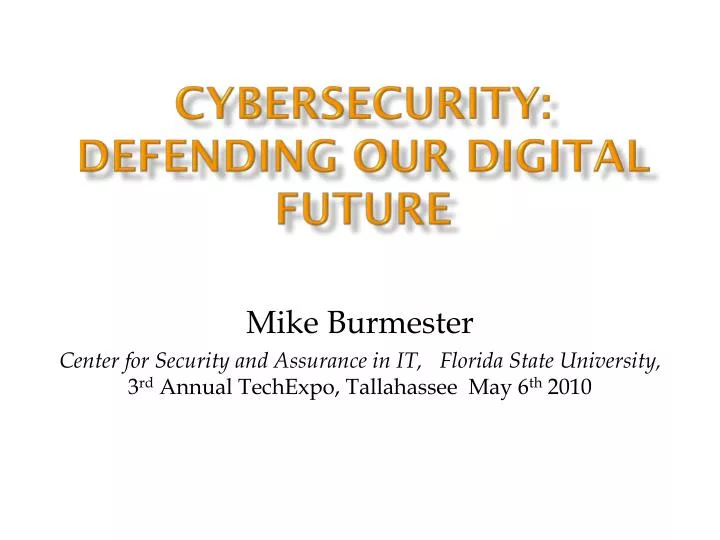 cybersecurity defending our digital future