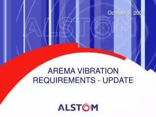 AREMA VIBRATION REQUIREMENTS - UPDATE