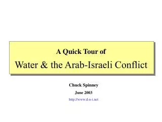 Water &amp; the Arab-Israeli Conflict