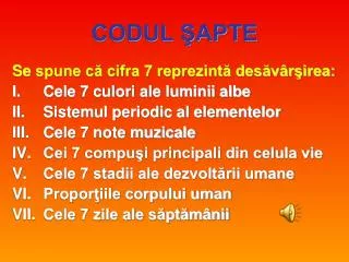 codul apte