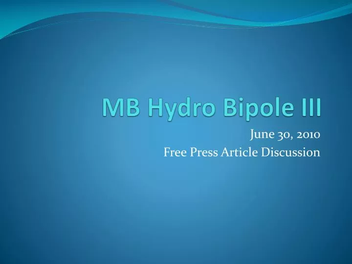 mb hydro bipole iii